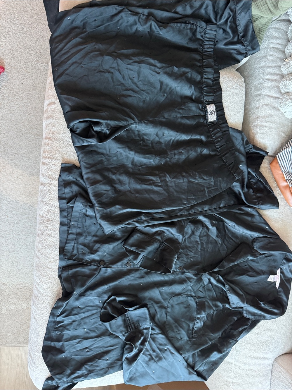 Victoria's Secret women’s Black Satin Pajama Set